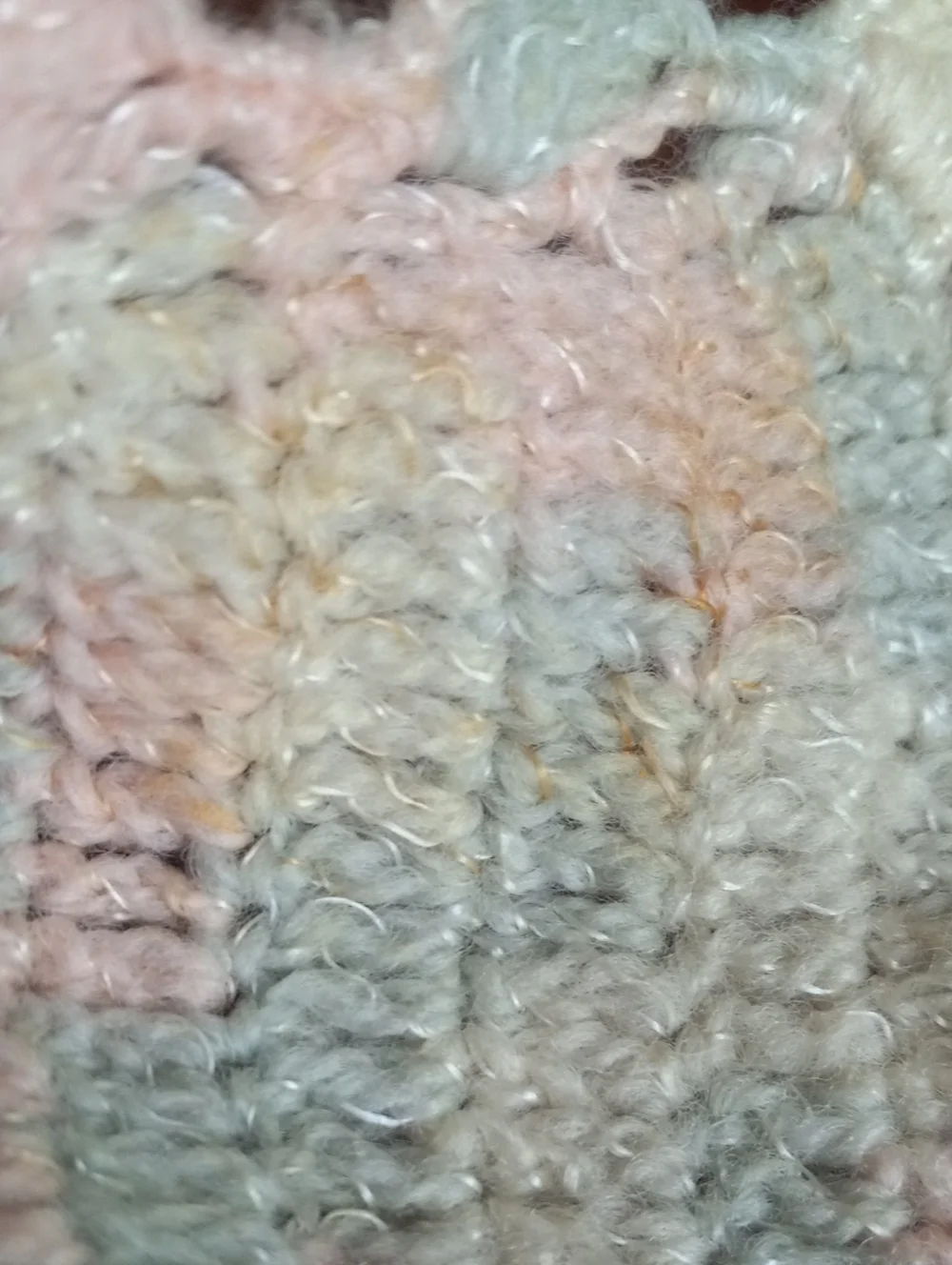 Vintage Handmade Crochet Baby Blanket Afghan - Pastel Multi-Color Striped